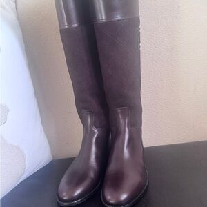 CHANEL Dark Brown leather and suede combo. 2008 Interlocking CC Logo